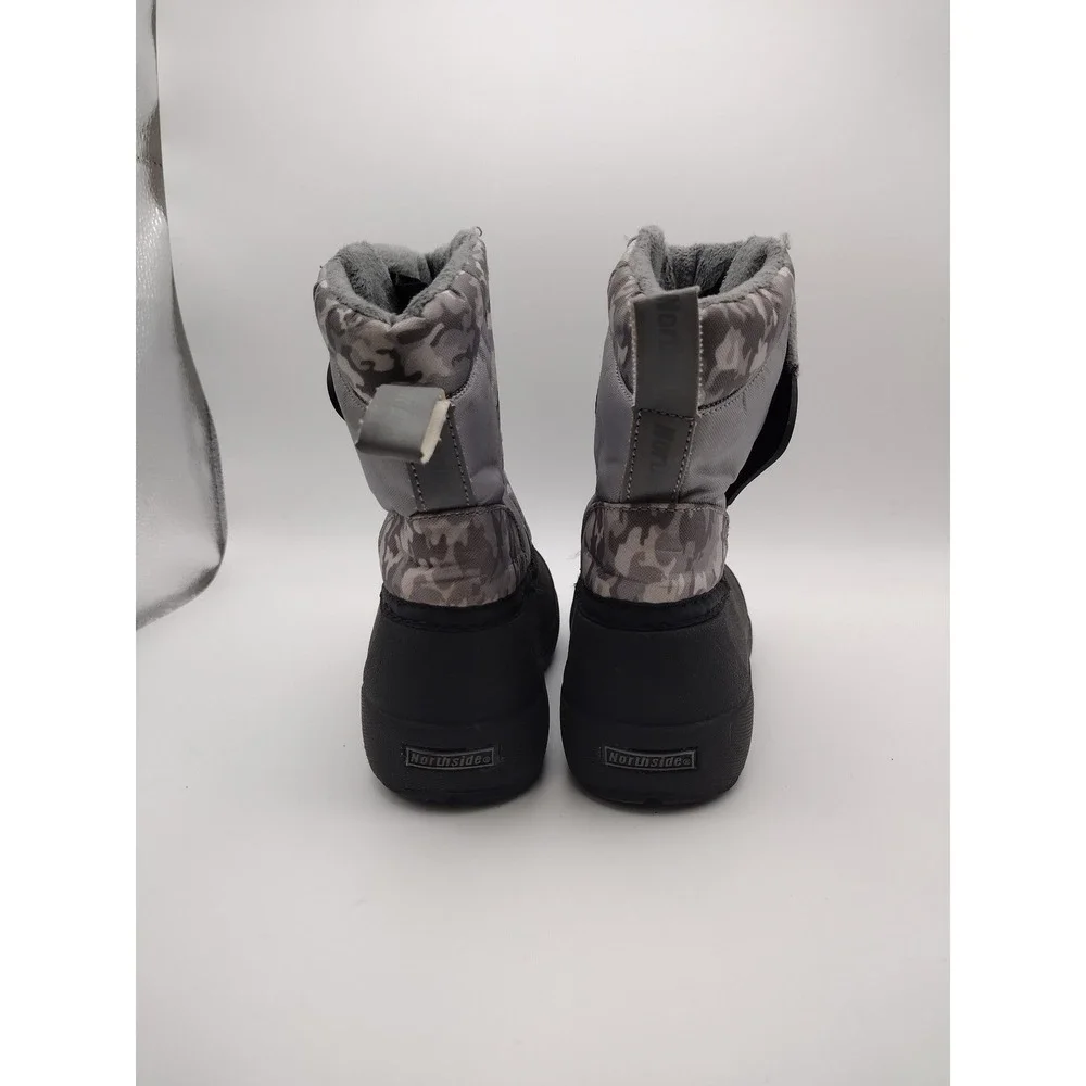 Northside Frosty Kids Snow Boots Gray Camo 3M Thinsulate Insulated Size 10